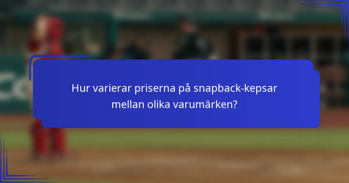 Hur varierar priserna på snapback-kepsar mellan olika varumärken?