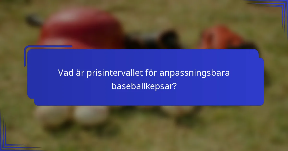 Vad är prisintervallet för anpassningsbara baseballkepsar?