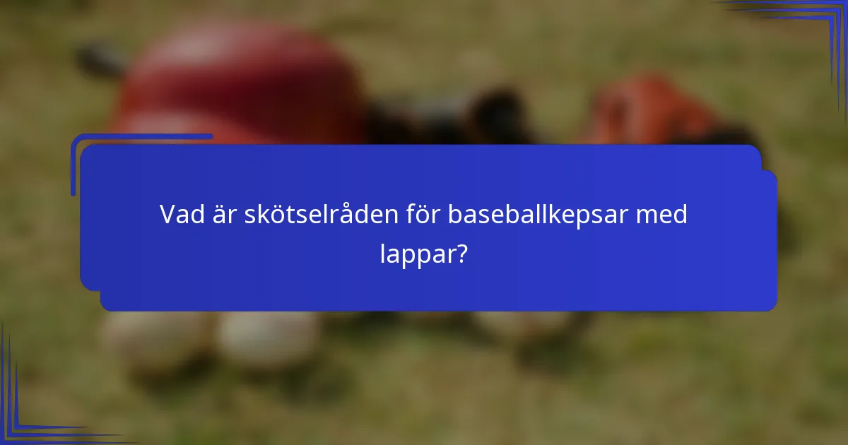 Vad är skötselråden för baseballkepsar med lappar?