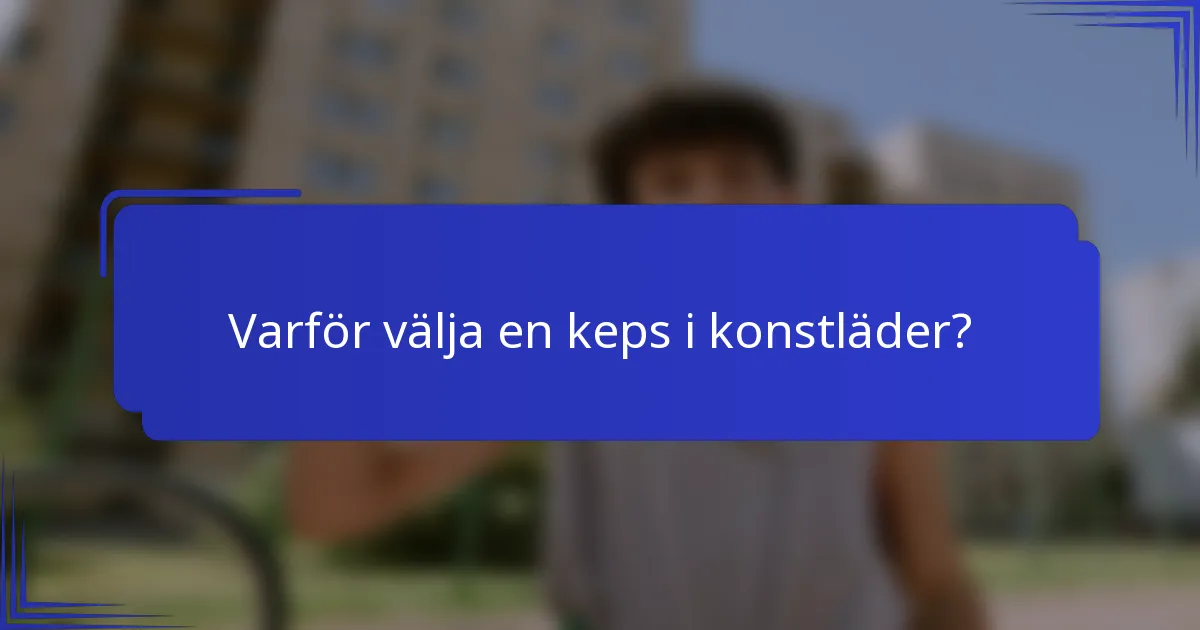Varför välja en keps i konstläder?