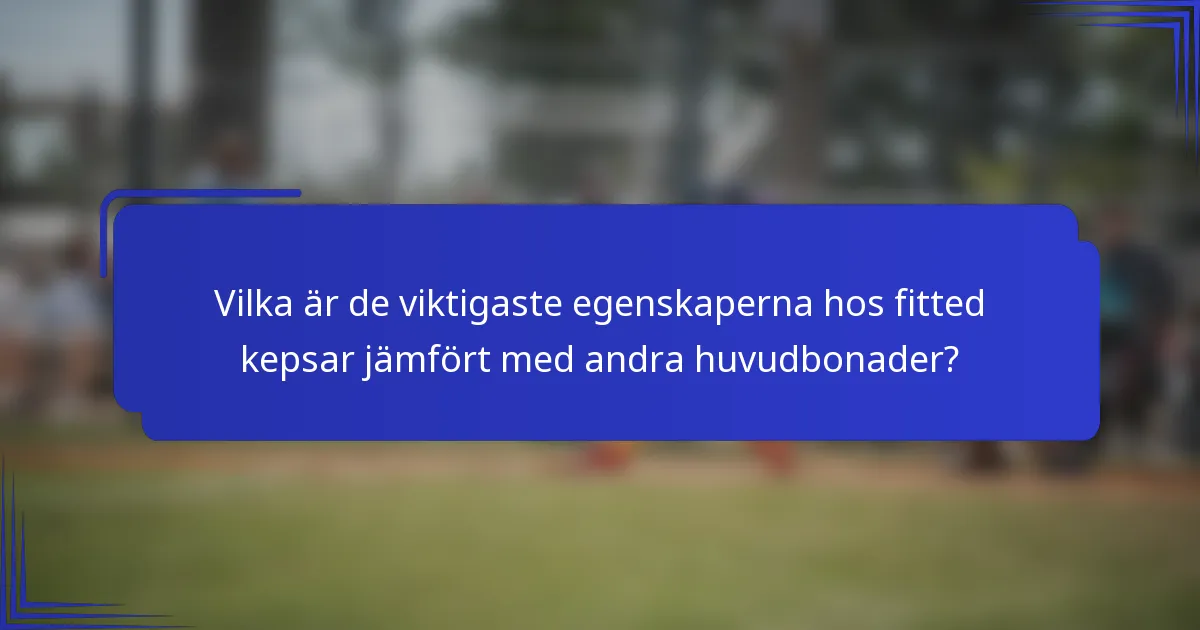 Vilka är de viktigaste egenskaperna hos fitted kepsar jämfört med andra huvudbonader?