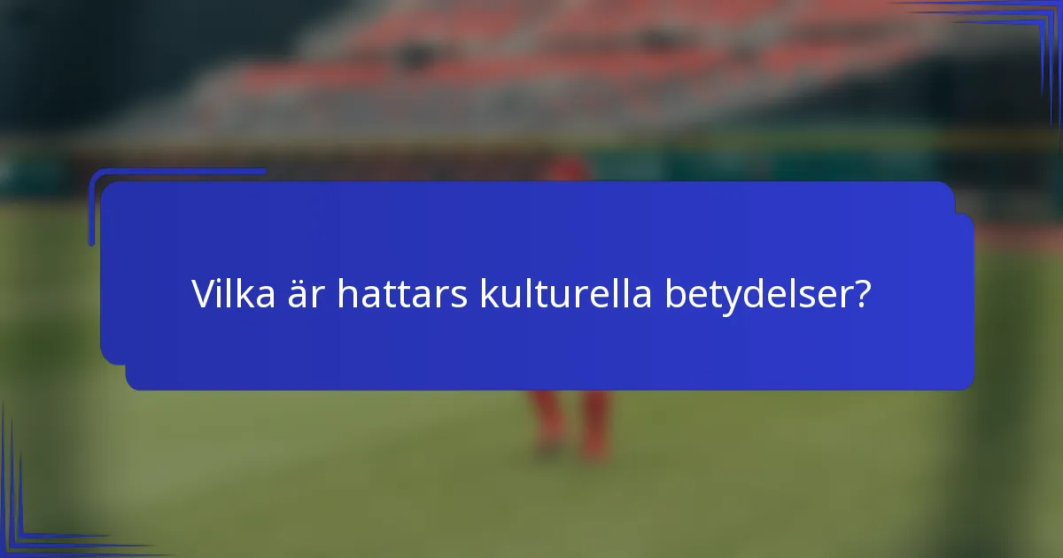 Vilka är hattars kulturella betydelser?